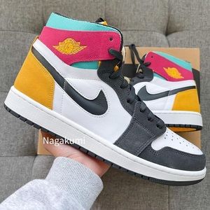 🤍🧡🖤 Nike Air Jordan 1 retro high white black multicolor shoes